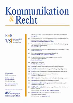 Cover der Zeitschrift Kommunikation & Recht