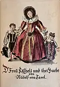 Umschlagvorderseite der Volksausgabe D’Frou Kätheli und ihri Buebe, von Friedrich Traffelet (um 1935)