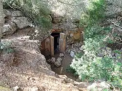 Höhleneingang in einer kleinen Doline
