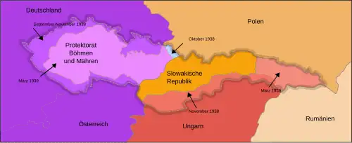 Protektorat Böhmen und Mähren und Slowakische Republik 1939