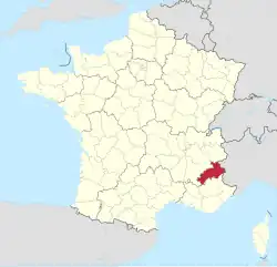 Lage des Departements Hautes-Alpes in Frankreich