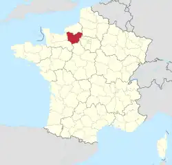 Lage des Departements Eure in Frankreich