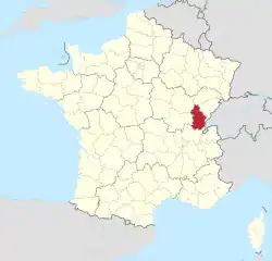 Lage des Departements Jura in Frankreich
