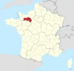 Lage des Departements Orne in Frankreich