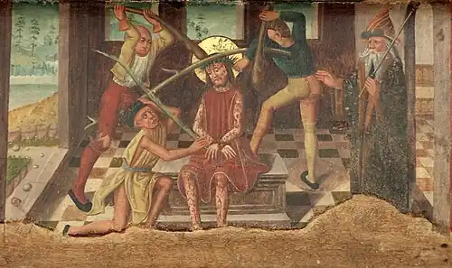 Christus wird als „König der Juden“ mit der Dornenkrone gekrönt.