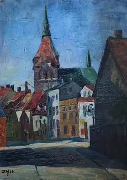 Blick auf die Rostocker Marienkirche (1916)