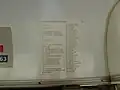 Codierung der einzelnen Anzeigepositionen bei der Straßenbahn Düsseldorf, insgesamt existieren 60 Positionen, davon sind acht Leerstellen. Die Angabe Sonderzug ist doppelt aufgeführt.