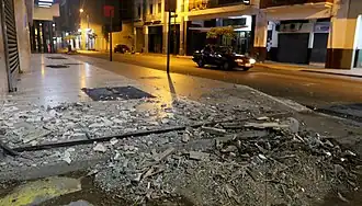 Trümmer auf Gehwegen …