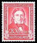 Briefmarke des Jahrgangs 1949 der Deutschen Post
