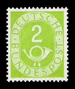 Posthornsatz Werte zwischen 2 und 90 Pfennig