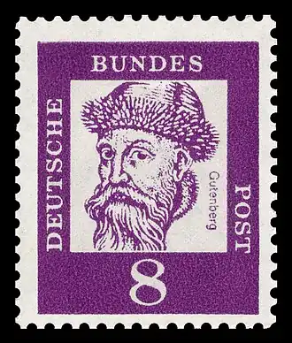 Briefmarke der Deutschen Bundespost (1961) aus der Serie Bedeutende Deutsche