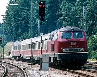 DB-Baureihe 218 vor TEE Bavaria