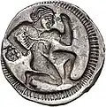 Didrachme. (ca. 510-500 v. Chr.), 26 mm. Dazugehöriger Revers (inkus).[4]