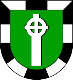 Radkreuz mit oben und seitlich überstehenden Balken