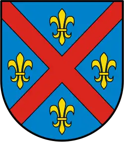 durchgehendes rotes Andreaskreuz (Schragen)