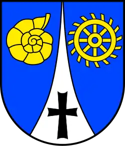 Ammonit im Wappen der Gemeinde Erkerode, Niedersachsen