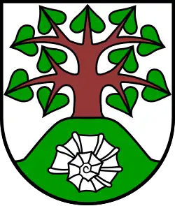 Ammonit im Wappen der Gemeinde Evessen, Niedersachsen