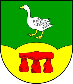 Gans auf Feld: Goosefeld, Schleswig-Holstein