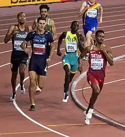 Dritter Vorlauf, in der Zielkurve