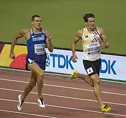 Aus dem ersten 400-Meter-Lauf: Maicel Uibo (links) und Thomas Van Der Plaetsen