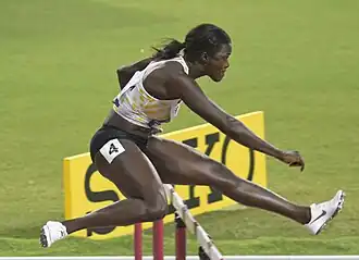 Anne Zagré – disqualifiziert wegen eines Regelverstoßes bei der Hürdenüberquerung