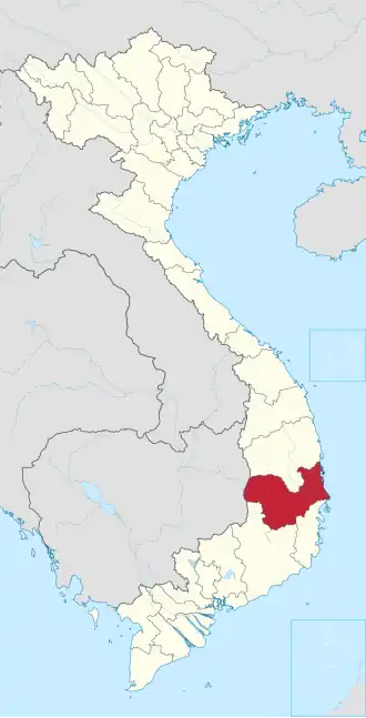 Karte von Vietnam mit der Provinz Tỉnh Đắk Lắk hervorgehoben