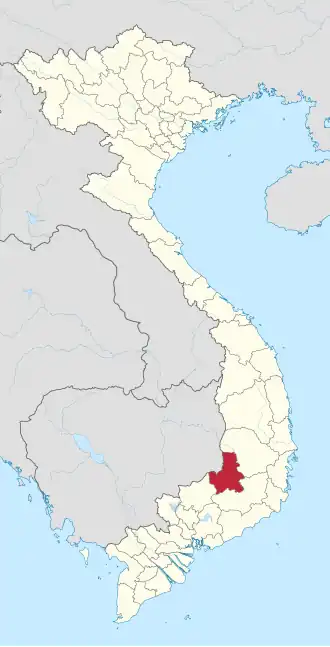 Karte von Vietnam mit der Provinz Tỉnh Đắk Nông hervorgehoben