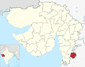 Positionskarte des Distrikts Dang