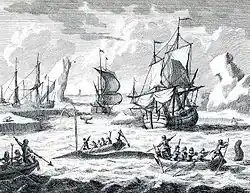 Das Harpunieren des Wallfisches