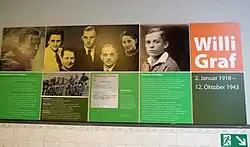 Dauerausstellung zu Willi Graf im Foyer des 1. OG