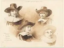 Die vier Bürgermeister von Amsterdam zur Mitte des 17. Jahrhunderts. Willem Backer, Frans Banninck Cocq, Cornelis de Graeff, Johan Huydecoper van Maarsseveen