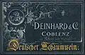 Deinhard-Etikett aus dem späten 19. Jahrhundert