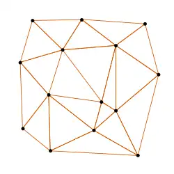 Delaunay-Triangulation einer Menge von Punkten in der Ebene