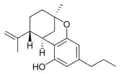 Strukturformel Δ7-Trans-isotetrahydrocannabivarin.