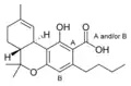 Strukturformel Δ9-Tetrahydrocannabinolsäure-C4