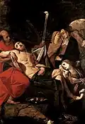 Grablegung Christi, Öl auf Leinwand, 280 × 194 cm, Musei Civici, Novara, 1625