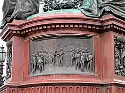 Graf Speranski überreicht dem Kaiser das Gesetzbuch, Denkmal für Nikolaus I., St. Petersburg