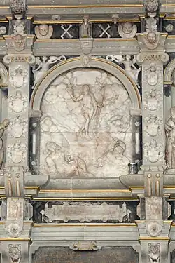 Detailansicht (Auferstehungsrelief und Ahnenprobe)