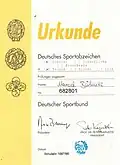 Schüler-Urkunde des DSA in Bronze, 1998