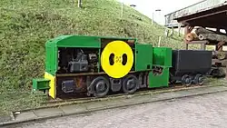 Eine im Kaliwerk Hansa ab 1940 unter Tage eingesetzte Grubenlok steht beim Deutschen Salzmuseum in Lüneburg