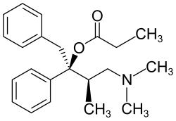 Strukturformel von Dextropropoxyphen