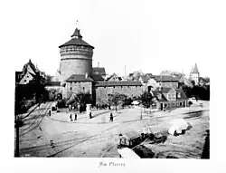 Blick vom Plärrer auf das Spittlertor, Fotografie (1891)