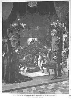 Kaiser Friedrich auf dem Paradebett, Die Gartenlaube (1888)