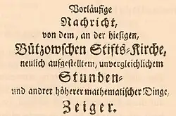 Die erste Nachricht des Zeigers