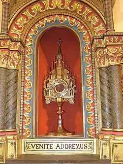 Neohochgotische Monstranz der Dieffler Pfarrkirche (Gold, Silber, Email)