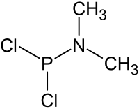 Strukturformel von Dimethylaminophosphordichlorid