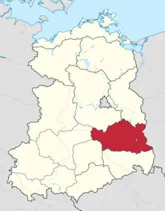 Lage des Bezirks Cottbus in der DDR