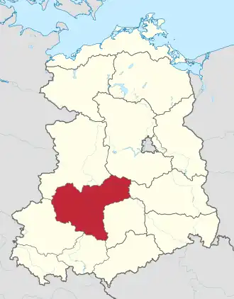 Lage des Bezirks Halle in der DDR