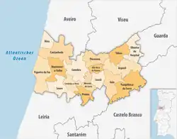 Karte des Distrikts Distrikt Coimbra