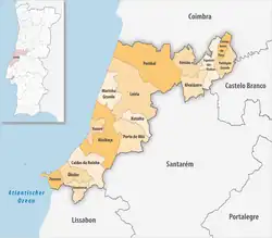 Karte des Distrikts Distrikt Leiria